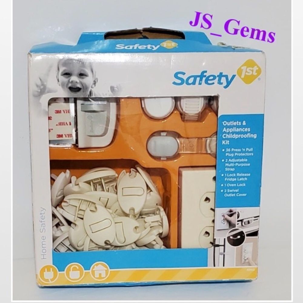 New Safety 1st Child Proof Kit Kid Baby Home Outlet Covers Fridge Latch Straps N